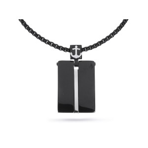 Czarny naszyjnik męski